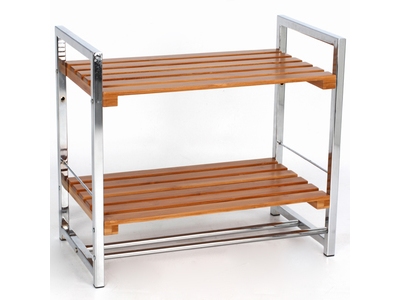ETAGERE 2 NIVEAUX BAMBOU+METAL