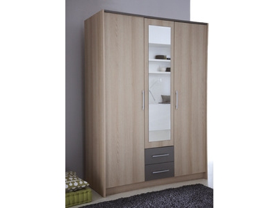 ARMOIRE 3 PORTES 2 TIROIRS