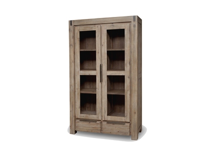 VITRINE 2 PORTES 2 TIROIRS