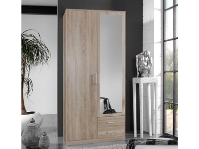 ARMOIRE 2 PORTES DONT 1 MIROIR+2 TIROIRS