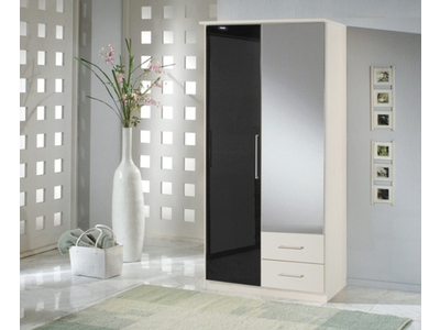 ARMOIRE 2 PORTES DONT 1 MIROIR+2 TIROIRS