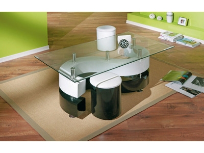 TABLE BASSE + 2 POUFS