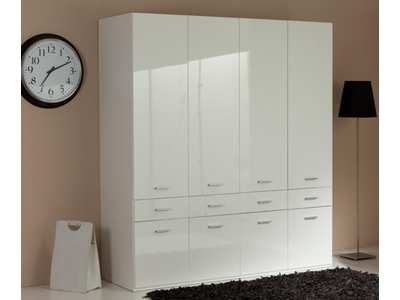 ARMOIRE 4 PORTES 8 TIROIRS