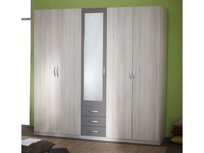 ARMOIRE 5 PORTES 3 TIROIRS