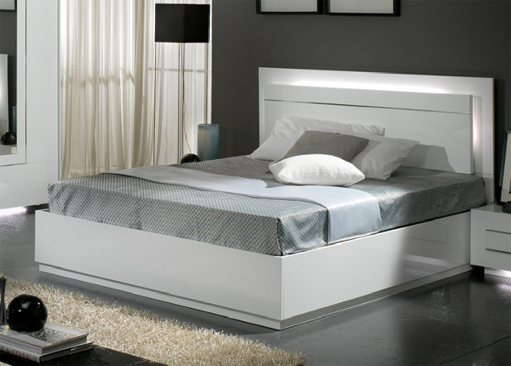 Lit City laque blanc chambre À coucher Blanc