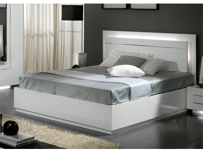 lit 2 personnes blanc laque