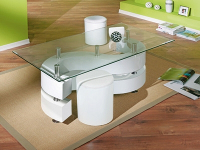 TABLE BASSE+2 POUFS