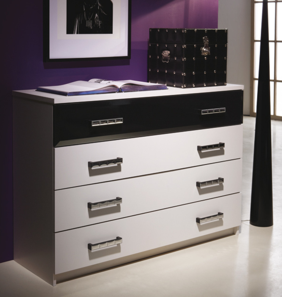 commode 4 tiroirs noire