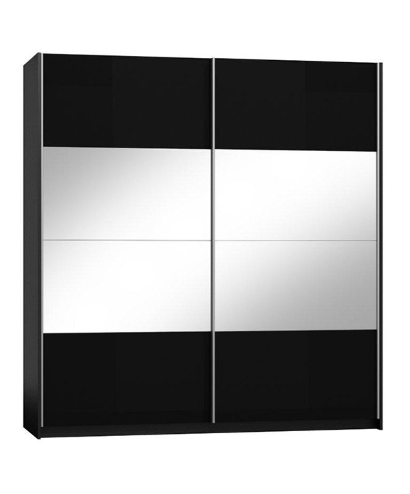 Armoire Chester chambre a coucher noire Noir L 200 X H 217 X P 65