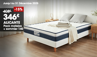 Pack matelas + sommier 140 ALICANTE