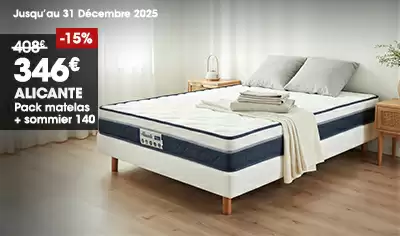 Pack matelas + sommier 140 ALICANTE