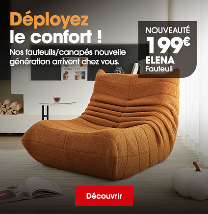 Fauteuil ELENA en tissu orange