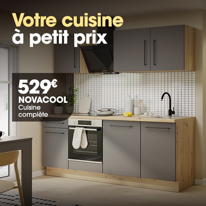 Cuisine compl�te gris et ch�ne NOVACOOL