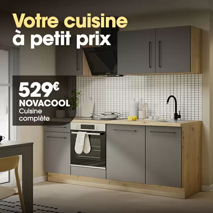 Cuisine compl�te gris et ch�ne NOVACOOL