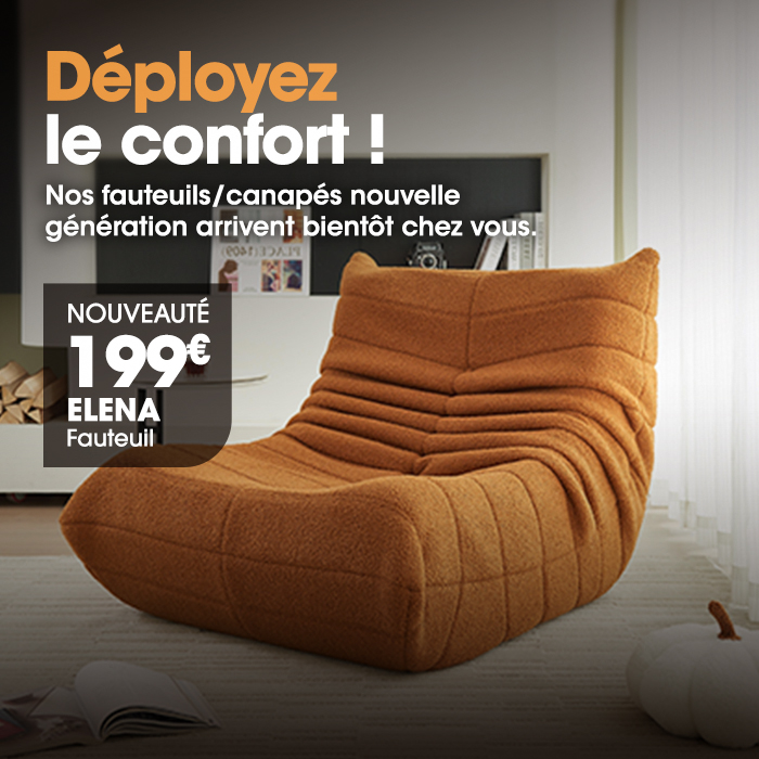 Fauteuil ELENA en tissu orange