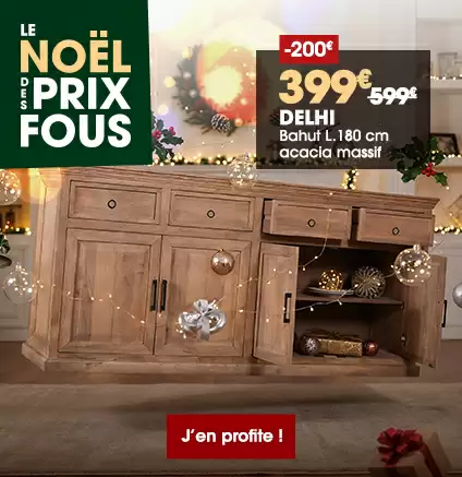 Bahut 4 portes 4 tiroirs en acacia massif