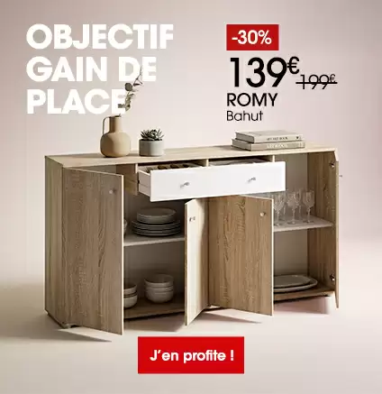 Bahut 4 portes et 2 tiroirs ROMY en promo
