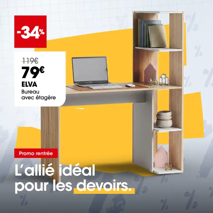 Bureau avec �tag�re ELVA
