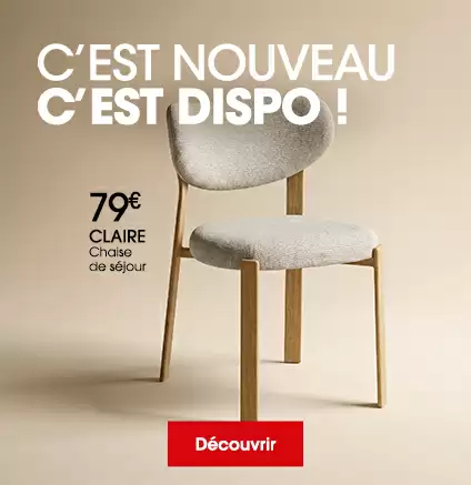 Chaise de s�jour en tissu beige pas ch�re CLAIRE