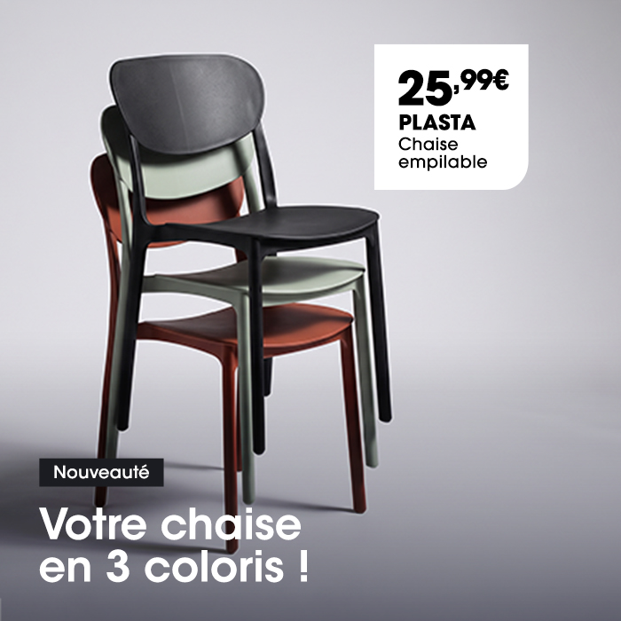Chaise de s�jour empilable PLASTA, disponible en plusieurs coloris