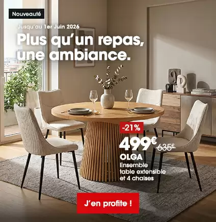 Ensemble table et 4 chaises OLGA en promo
