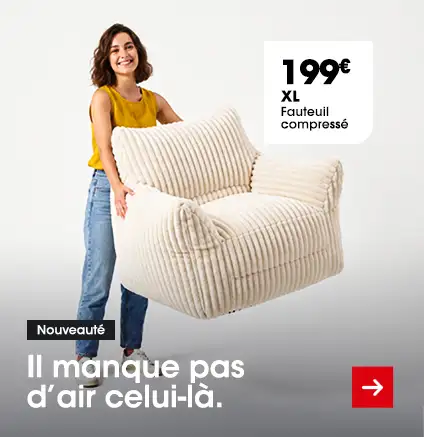 Nouveau fauteuil de salon gonflable XL en tissu beige