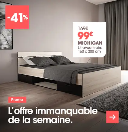 Lit 160 MICHIGAN � moins de 100 euros
