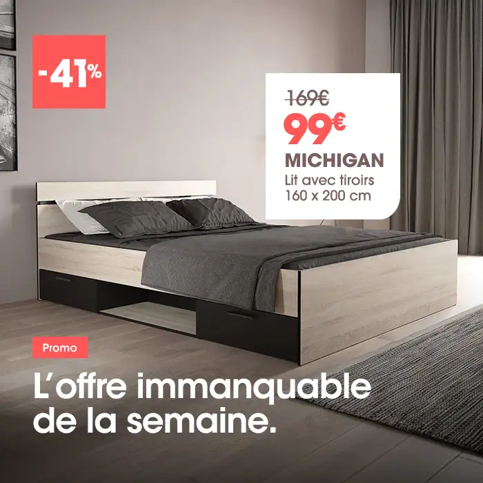 Lit 160 MICHIGAN � moins de 100 euros