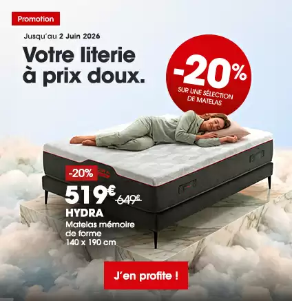 Matelas en promo, jusqu'� -20%