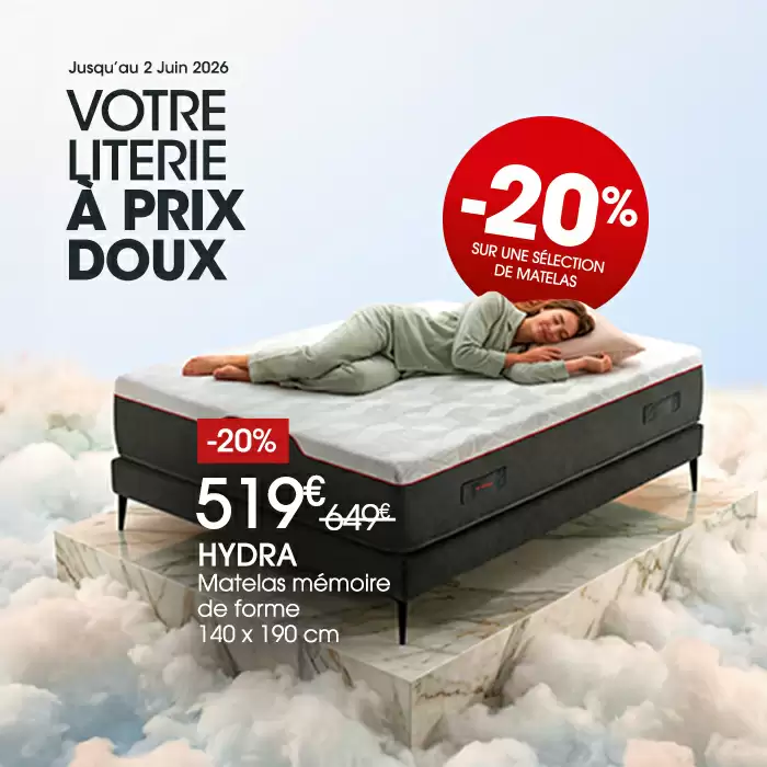 Matelas en promo, jusqu'� -20%