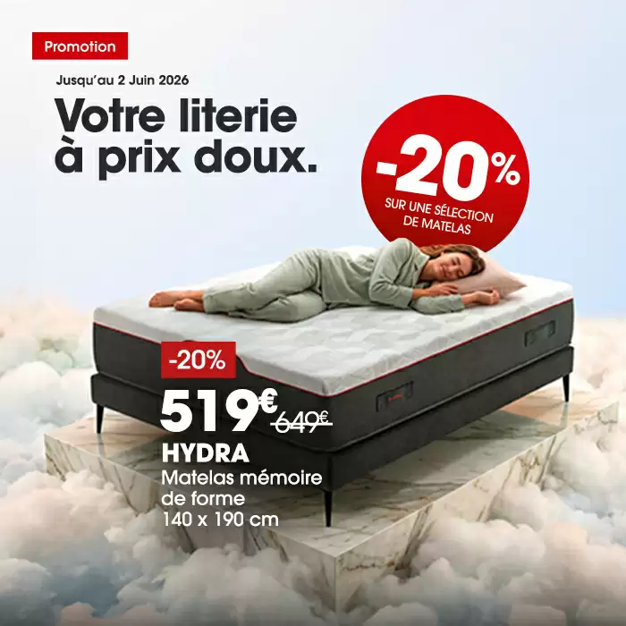 Matelas en promo, jusqu'� -20%