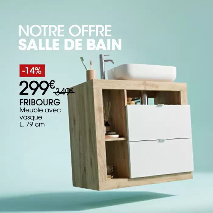 Meuble de salle de bain avec vasque en promo