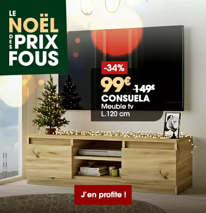 Meuble t�l� 2 abattants CONSUELA