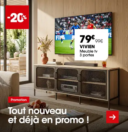 Meuble tv en bois et m�tal en promo