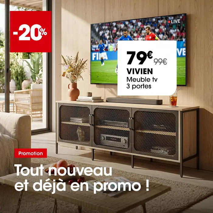 Meuble tv en bois et m�tal en promo