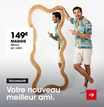 Miroir 179 cm en rotin MAGGIE