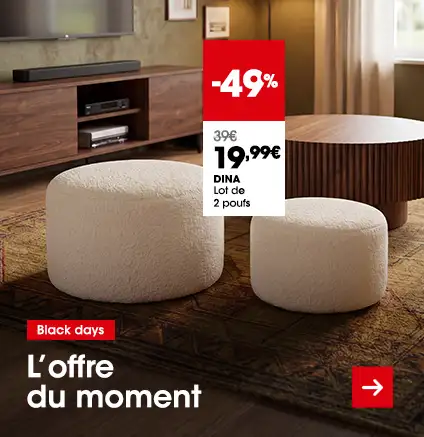 Lot de 2 poufs DINA