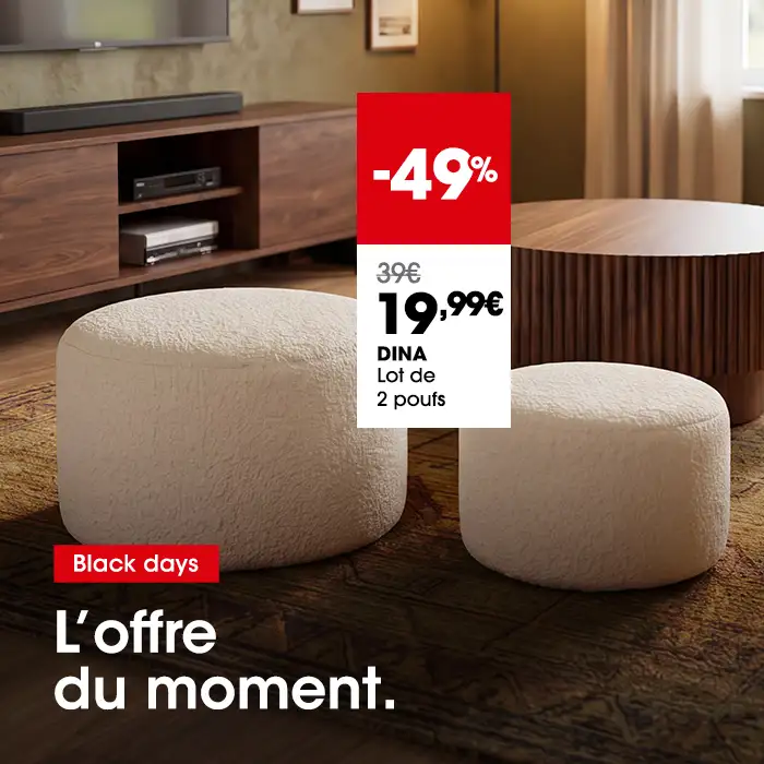 Lot de 2 poufs DINA
