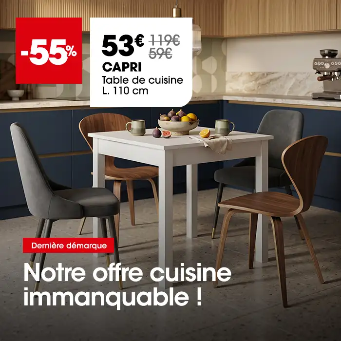 Table de cuisine CAPRI en solde derni�re d�marque