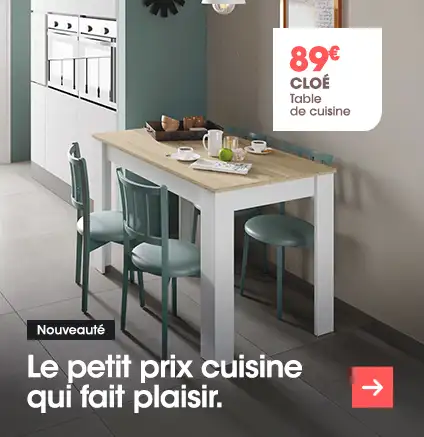 Nouvelle table de cuisine pas ch�re CLOE