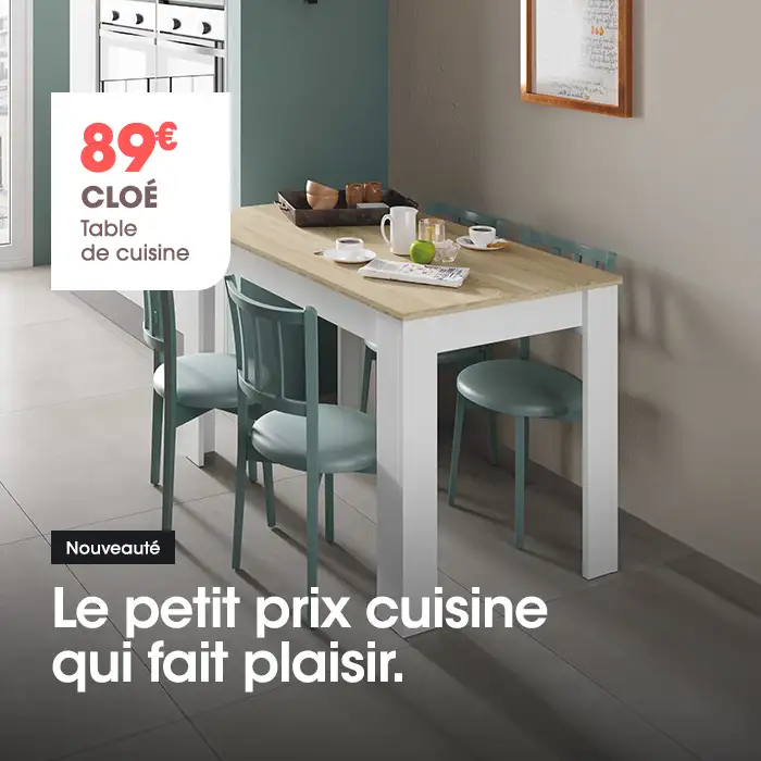 Nouvelle table de cuisine pas ch�re CLOE