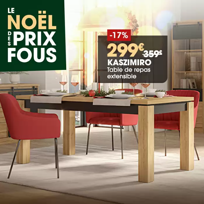 Table de repas extensible KASZIMIRO