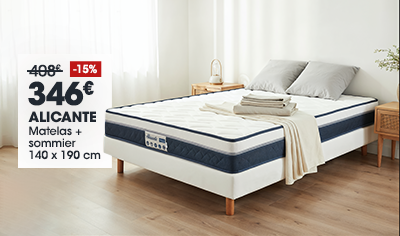 Pack matelas + sommier 140 ALICANTE