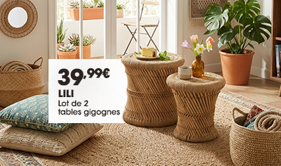 Lot de 2 tables gigognes LILI