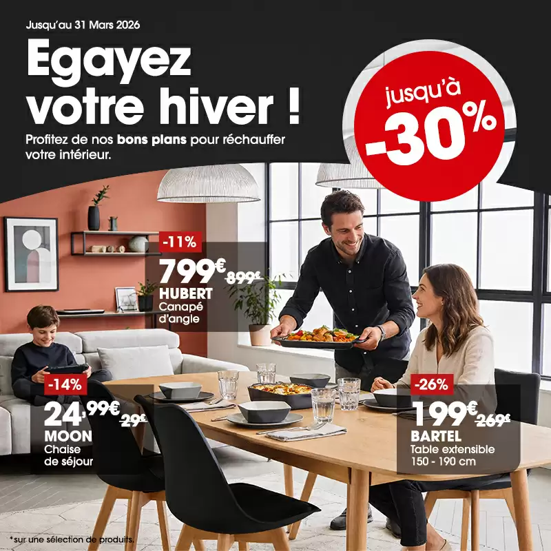 Promos d'hiver 2026, jusqu'� -30% sur une s�lection de produits