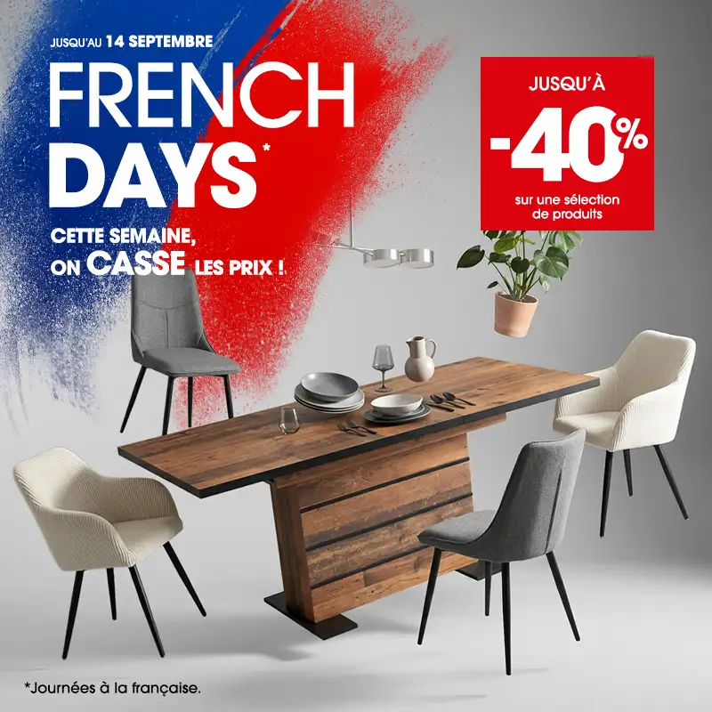Promos French Days jusqu'au 14 Septembre