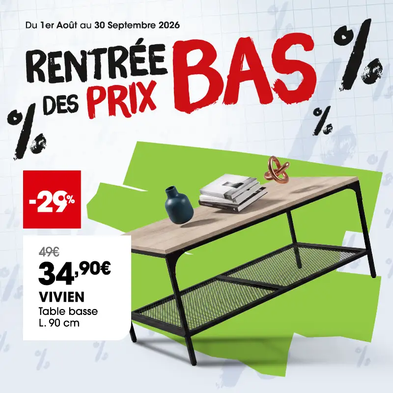 La rentr�e des prix bas, jusqu'au 30 Septembre 2026