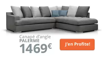 Canapé d'angle moderne gris