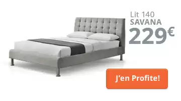 Lit design en tissu gris