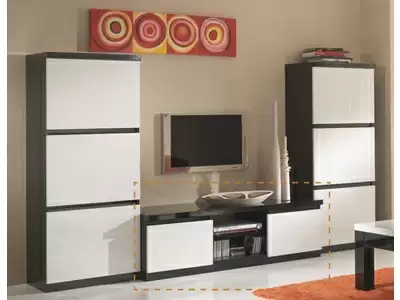 Meuble tv plasma Roma laqu bicolore